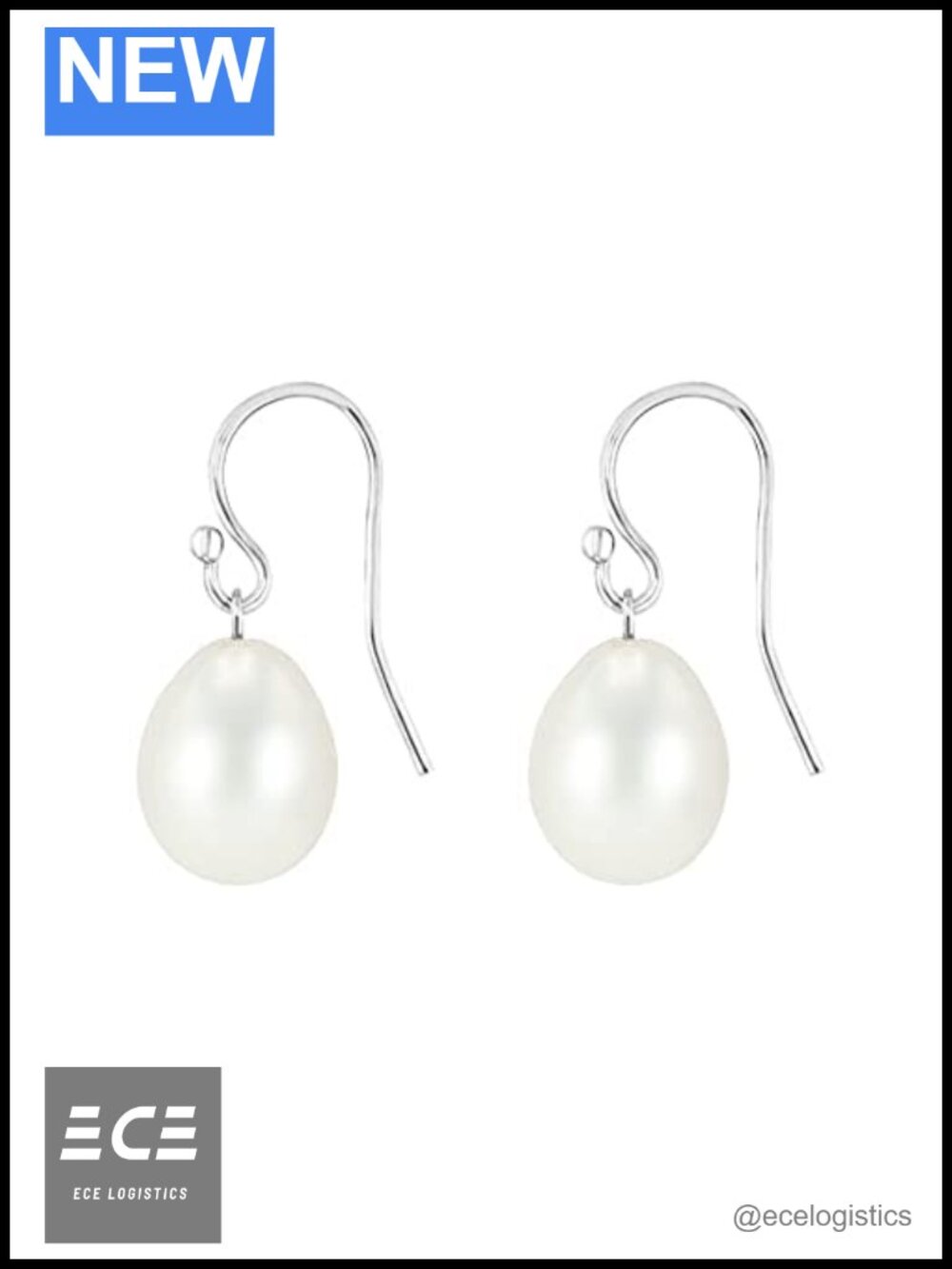 14K Gold Freshwater Pearl Drop Dangle Earrings French Wire